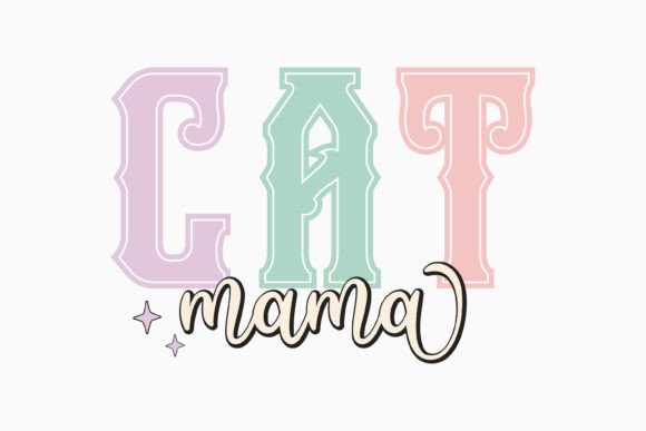 Cat Mama Retro Cat Mom Quote SVG