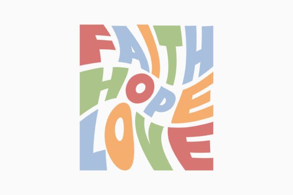 Faith Hope Love Retro Mental Health SVG