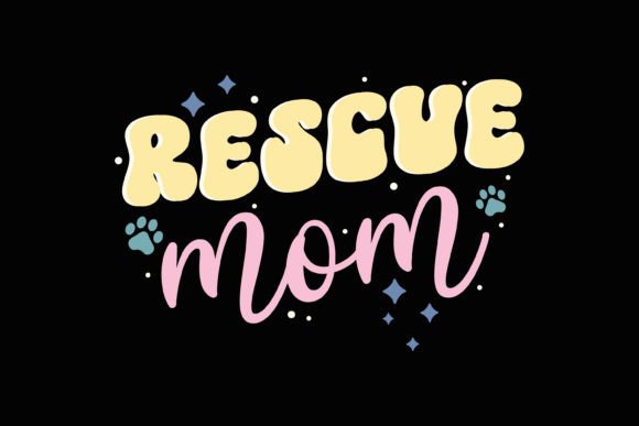 Rescue Mom Retro Mothers Day SVG Dog Mom