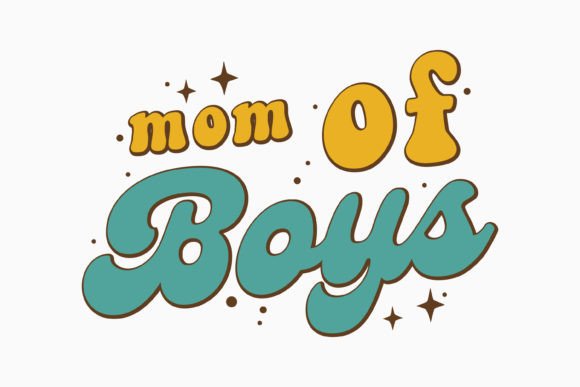 Retro Boy Mom SVG Mothers Day Mom of Boy