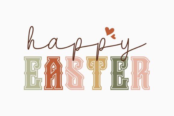 Retro Easter SVG Design Happy